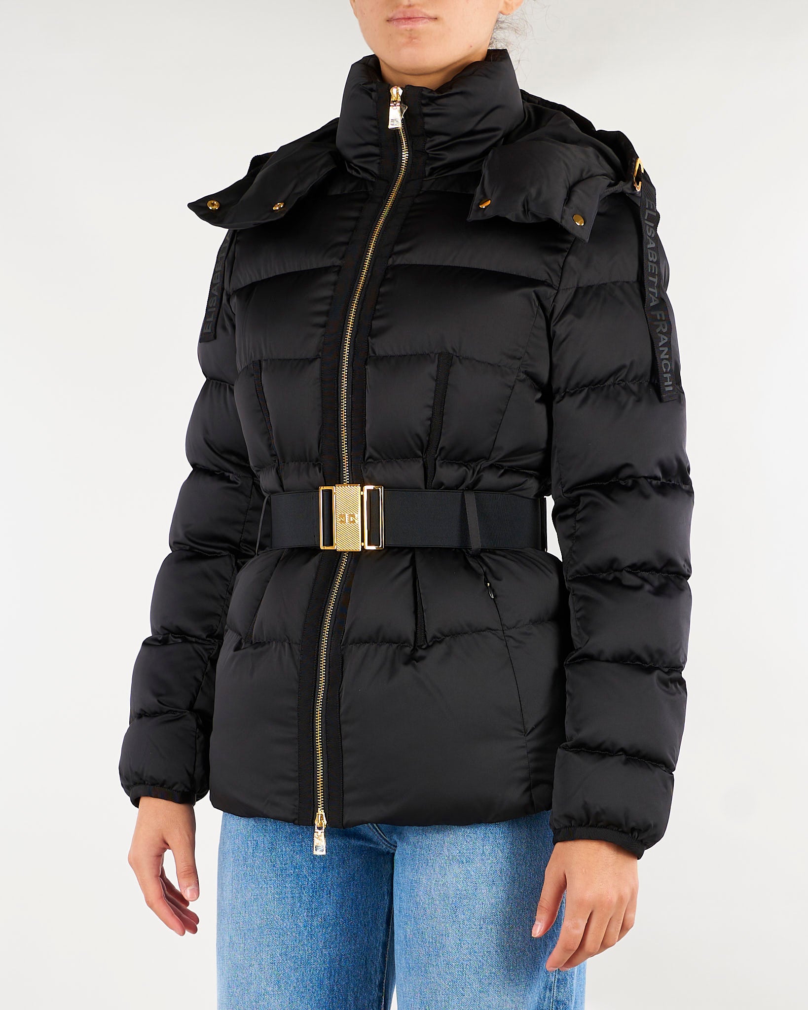 Piumino Nero in tessuto vela PI92D66E2 110 ELISABETTA FRANCHI 