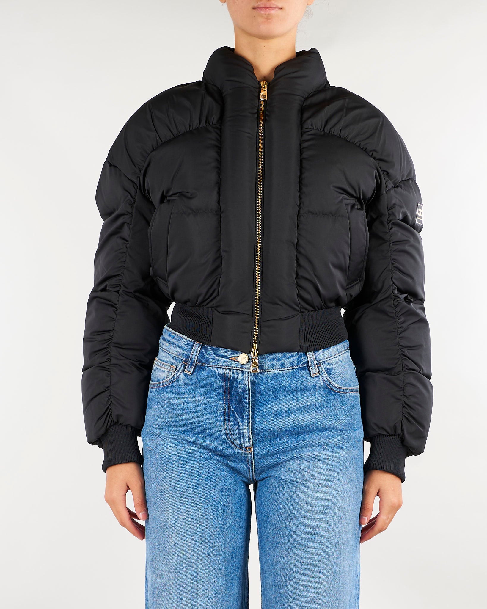 Piumino Nero in tessuto vela PI96D66E2 110 ELISABETTA FRANCHI 