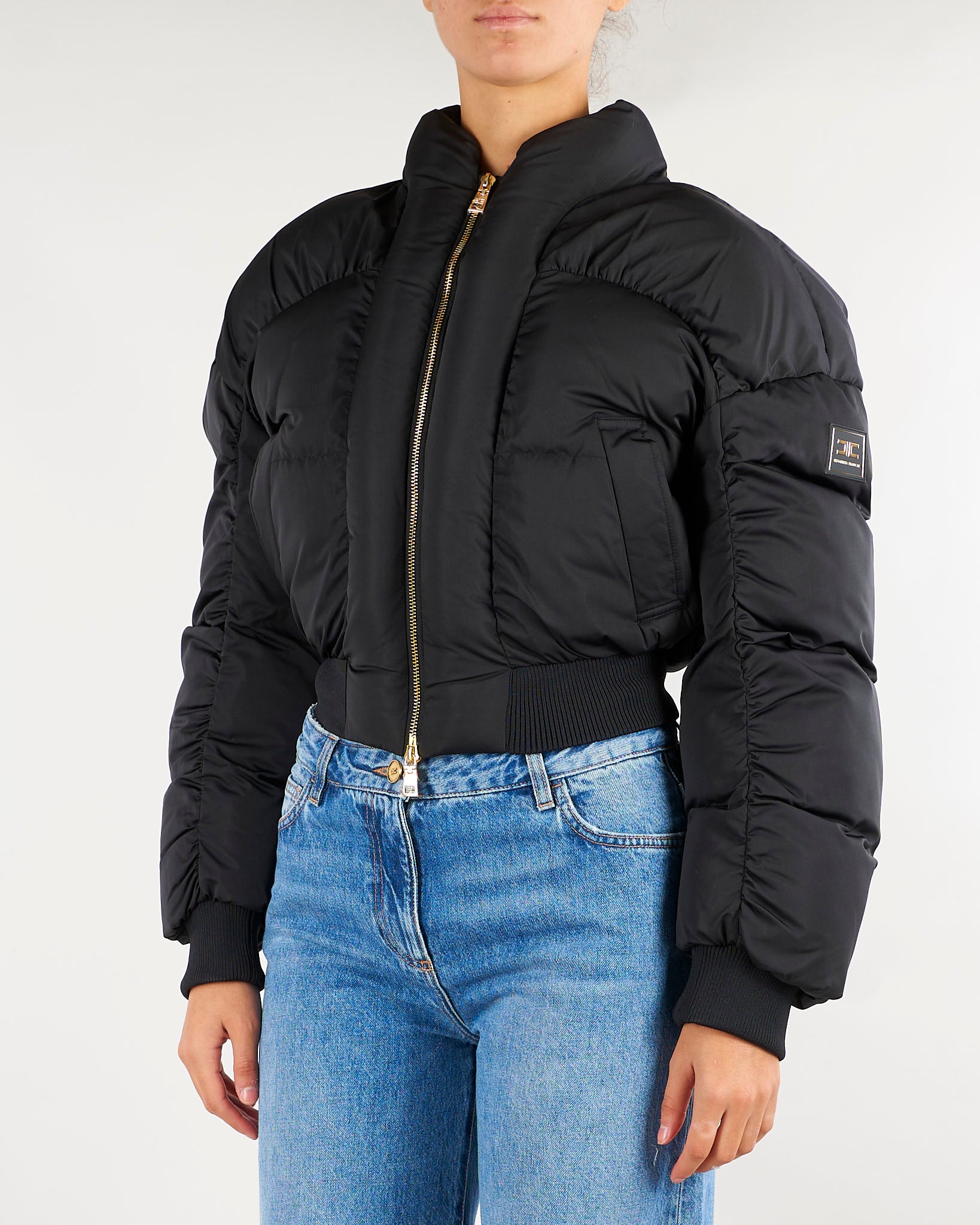 Piumino Nero in tessuto vela PI96D66E2 110 ELISABETTA FRANCHI 