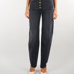 Jeans Vintage Black balloon con bottoni gioiello PJ10D66E2 C21 ELISABETTA FRANCHI 