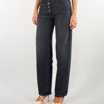 Jeans Vintage Black balloon con bottoni gioiello PJ10D66E2 C21 ELISABETTA FRANCHI 