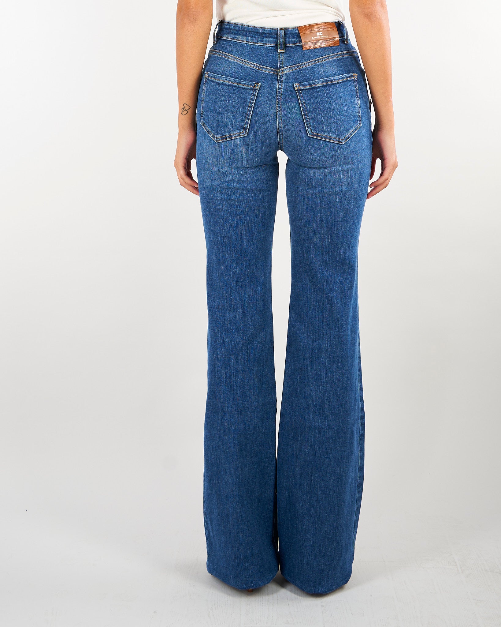 Jeans Blue Vintage a palazzo con bottoniera PJ12D66E2 139 ELISABETTA FRANCHI 