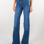 Jeans Blue Vintage a palazzo con bottoniera PJ12D66E2 139 ELISABETTA FRANCHI 