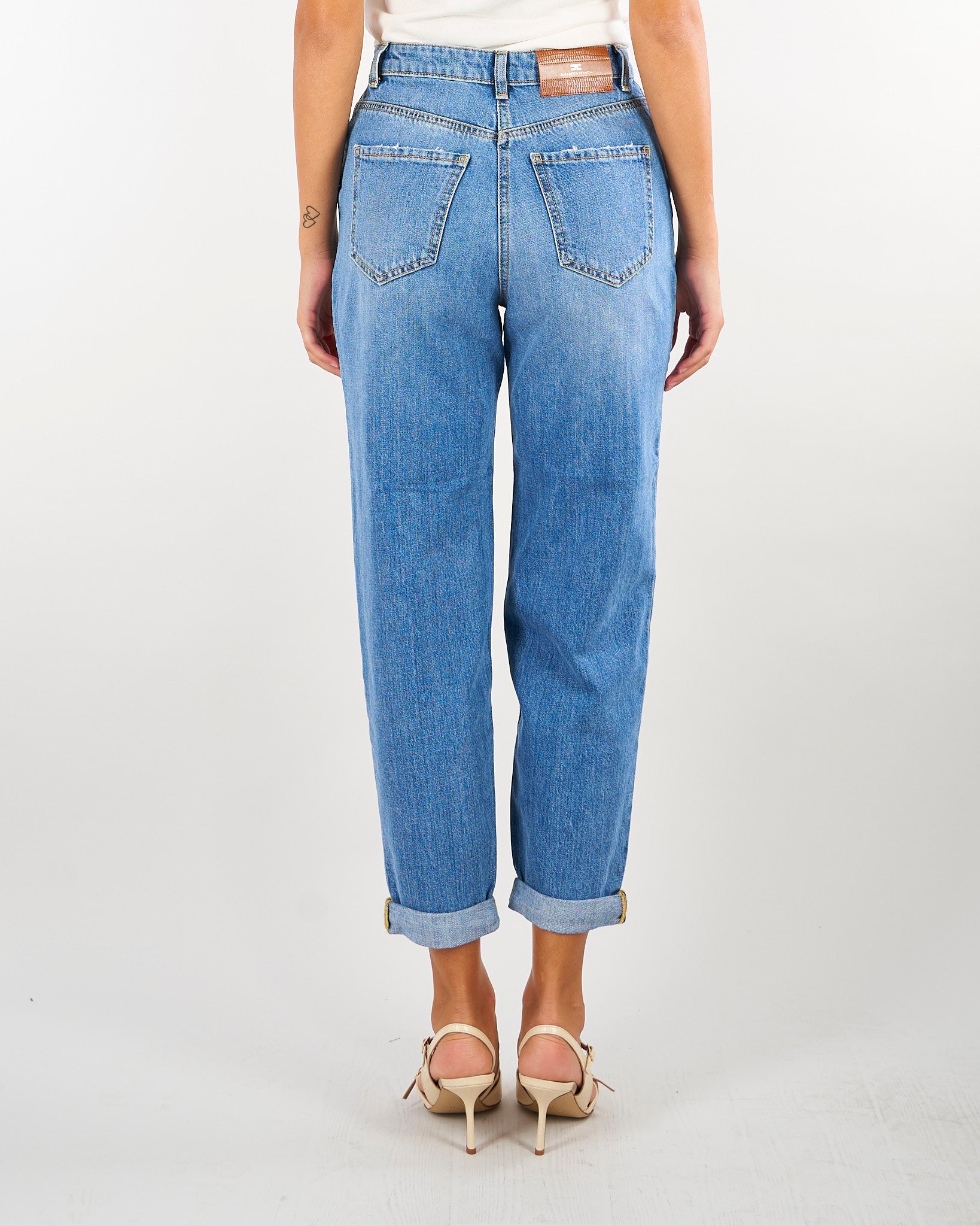 Jeans boyfriend Blue Vintage con lucchetto gioiello PJ14D66E2 139 ELISABETTA FRANCHI 