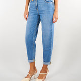 Jeans boyfriend Blue Vintage con lucchetto gioiello PJ14D66E2 139 ELISABETTA FRANCHI 