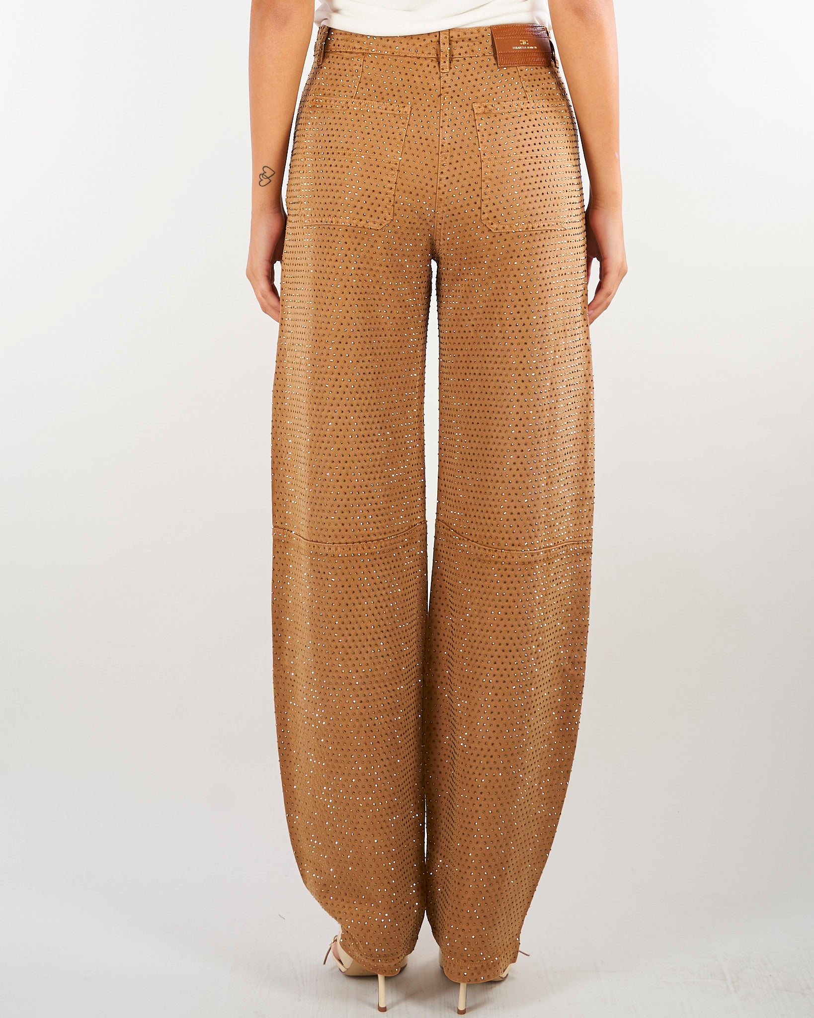 Jeans Daino balloon in denim con strass PJ16D66E2 AI6 ELISABETTA FRANCHI 