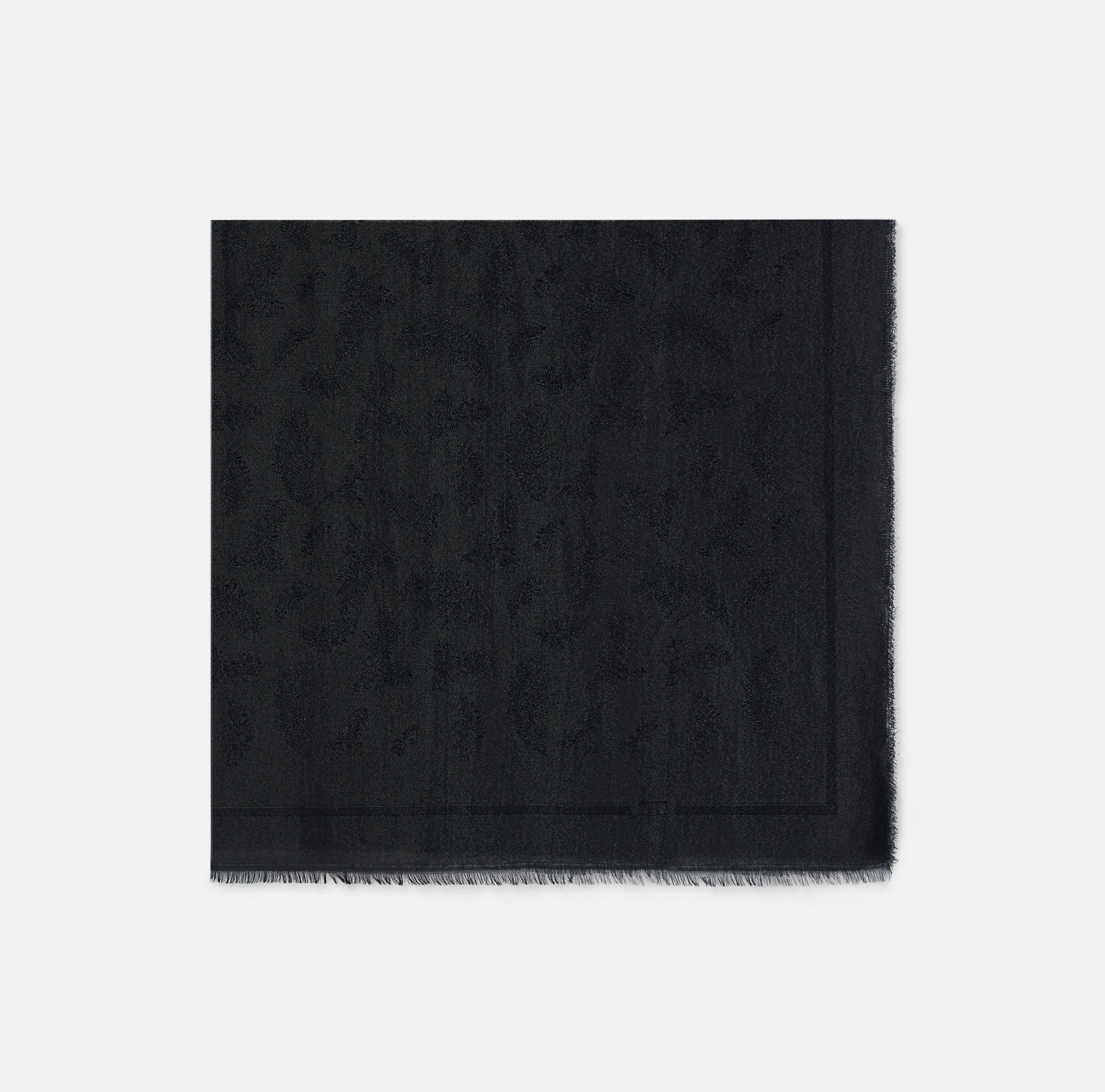 Foulard Nero in lurex con tema piume SC06F67E2 110 ELISABETTA FRANCHI 