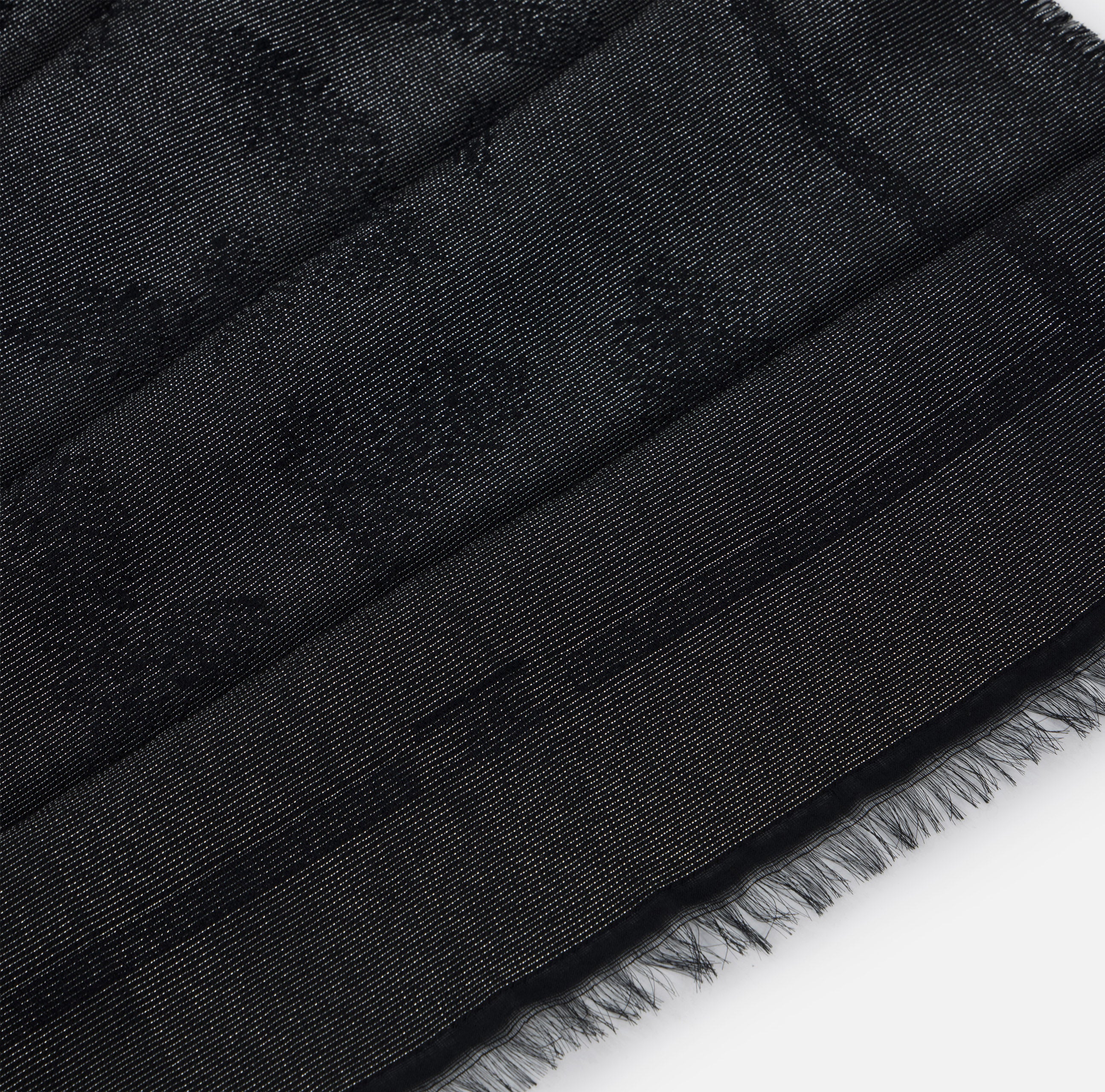 Foulard Nero in lurex con tema piume SC06F67E2 110 ELISABETTA FRANCHI 