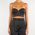 Top Nero in raso stretch TO06966E2 110 ELISABETTA FRANCHI 