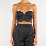 Top Nero in raso stretch TO06966E2 110 ELISABETTA FRANCHI 