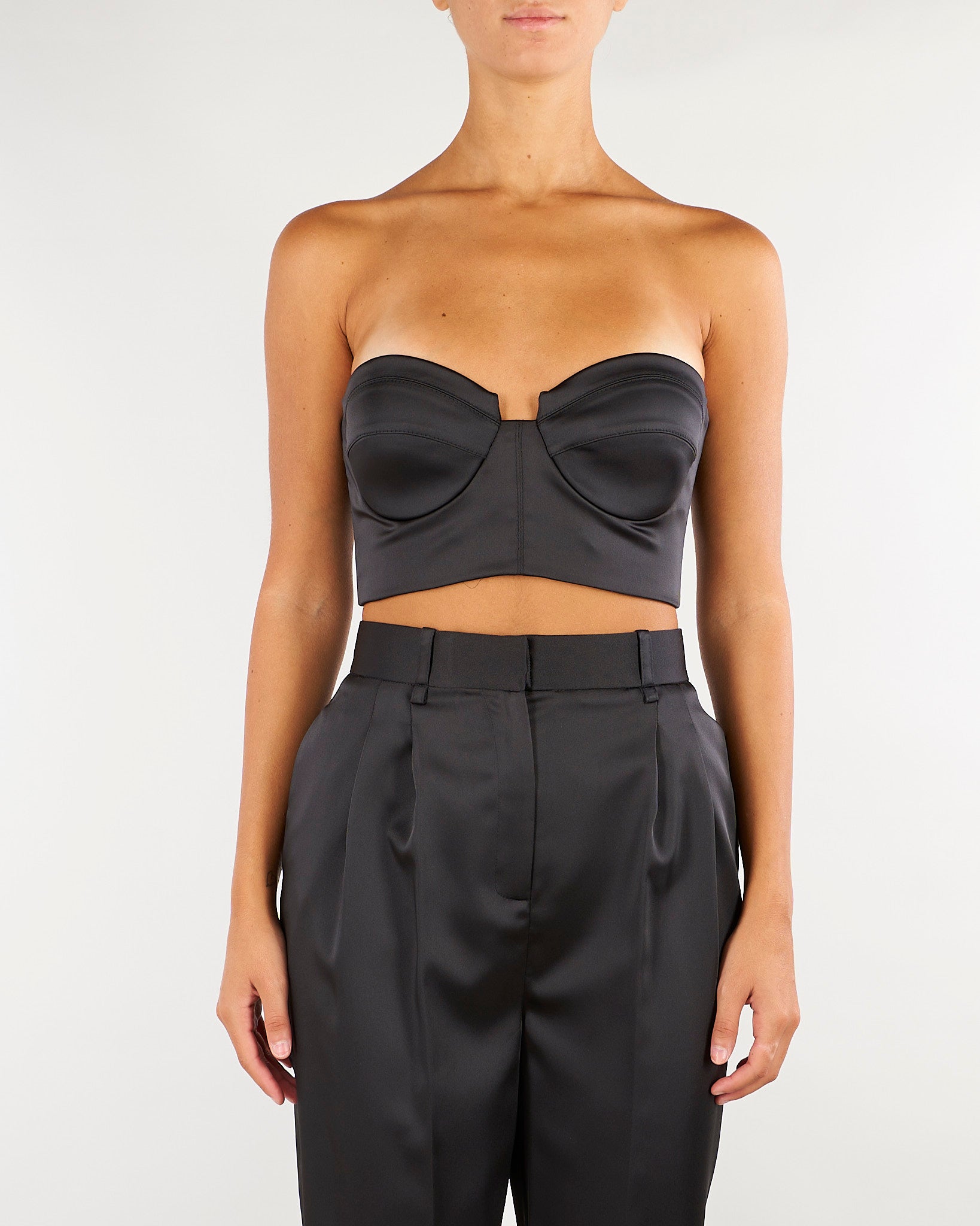 Top Nero in raso stretch TO06966E2 110 ELISABETTA FRANCHI 