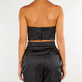 Top Nero in raso stretch TO06966E2 110 ELISABETTA FRANCHI 