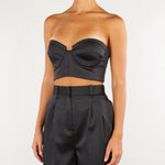 Top Nero in raso stretch TO06966E2 110 ELISABETTA FRANCHI 