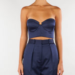 Top Blu Notte in raso stretch TO06966E2 H88 ELISABETTA FRANCHI 