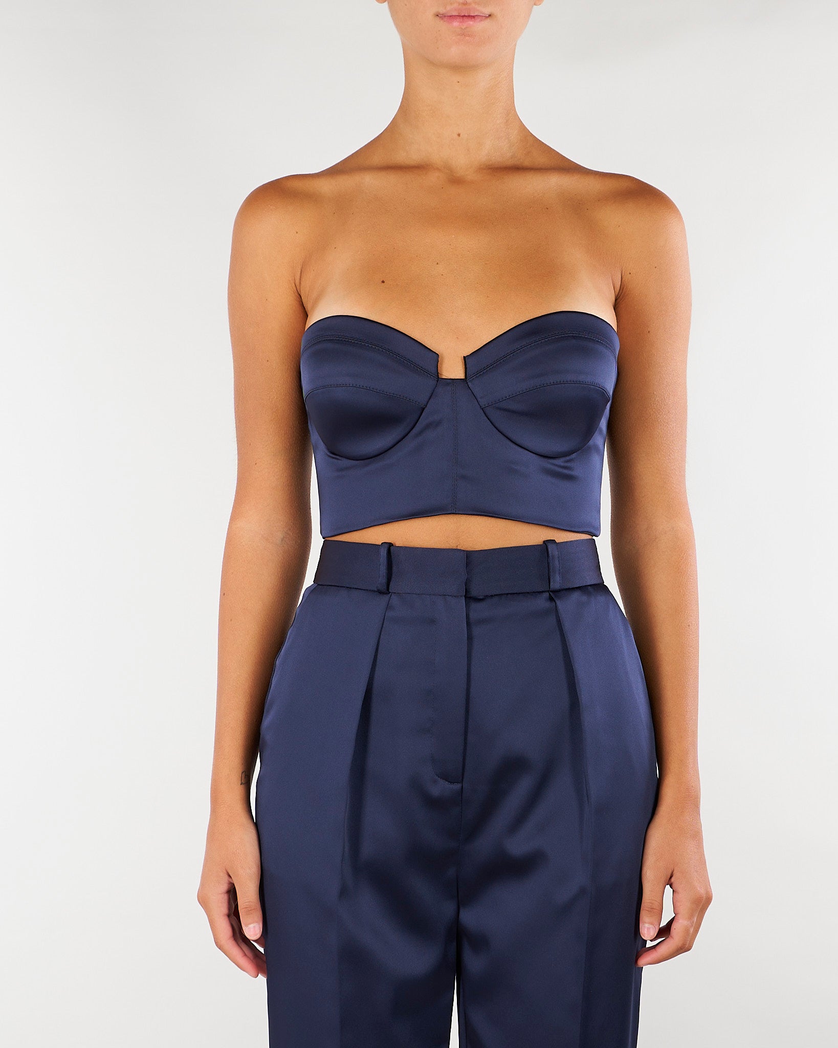 Top Blu Notte in raso stretch TO06966E2 H88 ELISABETTA FRANCHI 