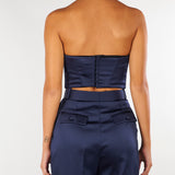 Top Blu Notte in raso stretch TO06966E2 H88 ELISABETTA FRANCHI 