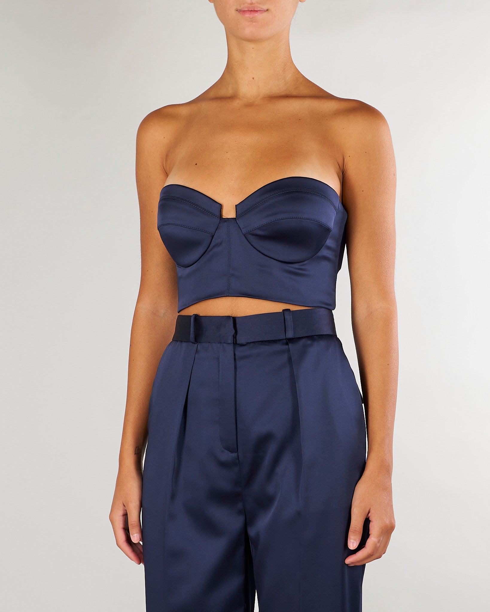 Top Blu Notte in raso stretch TO06966E2 H88 ELISABETTA FRANCHI 