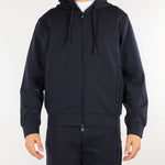 Felpa Blu con cappuccio e zip di double jersey con ricamo logo EM004538AF10013 UB118 EMPORIO ARMANI 