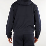 Felpa Blu con cappuccio e zip di double jersey con ricamo logo EM004538AF10013 UB118 EMPORIO ARMANI 