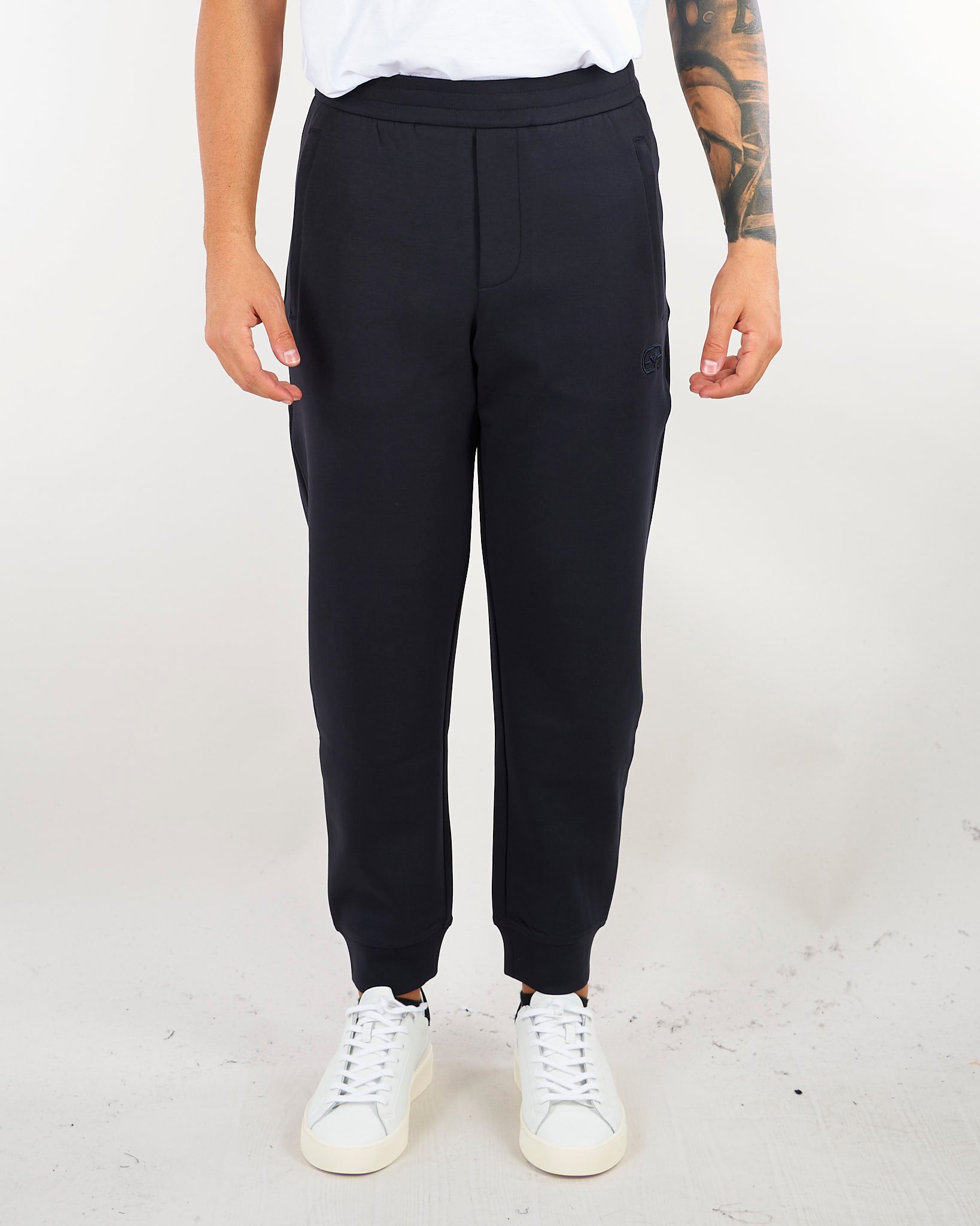 Pantalone Blu in double jersey con logo EM004539AF10013 UB118 EMPORIO ARMANI 