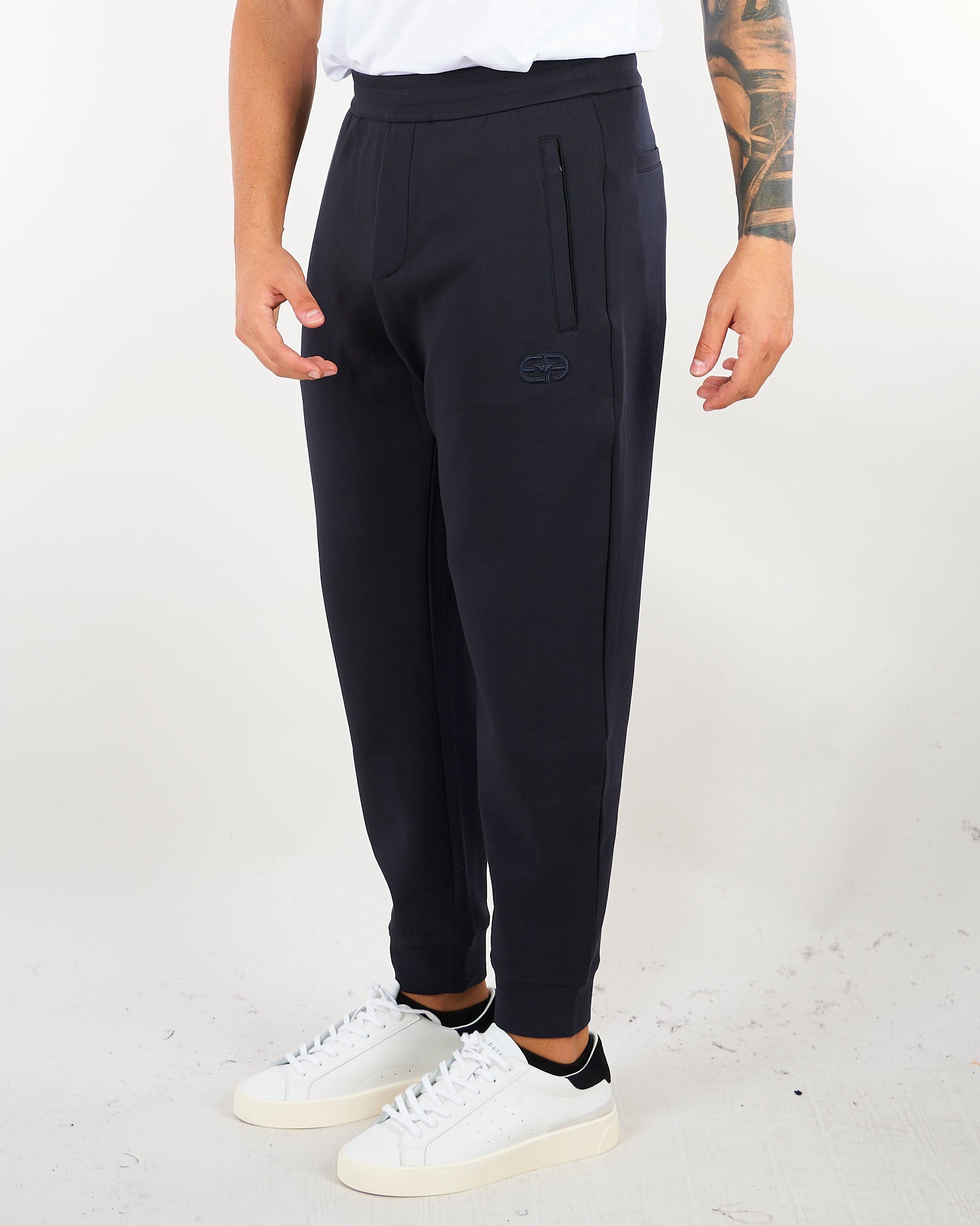 Pantalone Blu in double jersey con logo EM004539AF10013 UB118 EMPORIO ARMANI 