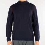 Maglia Blu in misto lana con dettagli a contrasto EM006272AF27930 MB039 EMPORIO ARMANI 