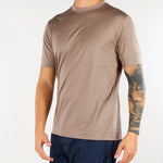 T-shirt Beige in lyocell e cotone con logo EM006318AF10017 U6107 EMPORIO ARMANI 
