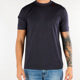 T-shirt Blu in lyocell e cotone con logo EM006318AF10017 UB118 EMPORIO ARMANI 
