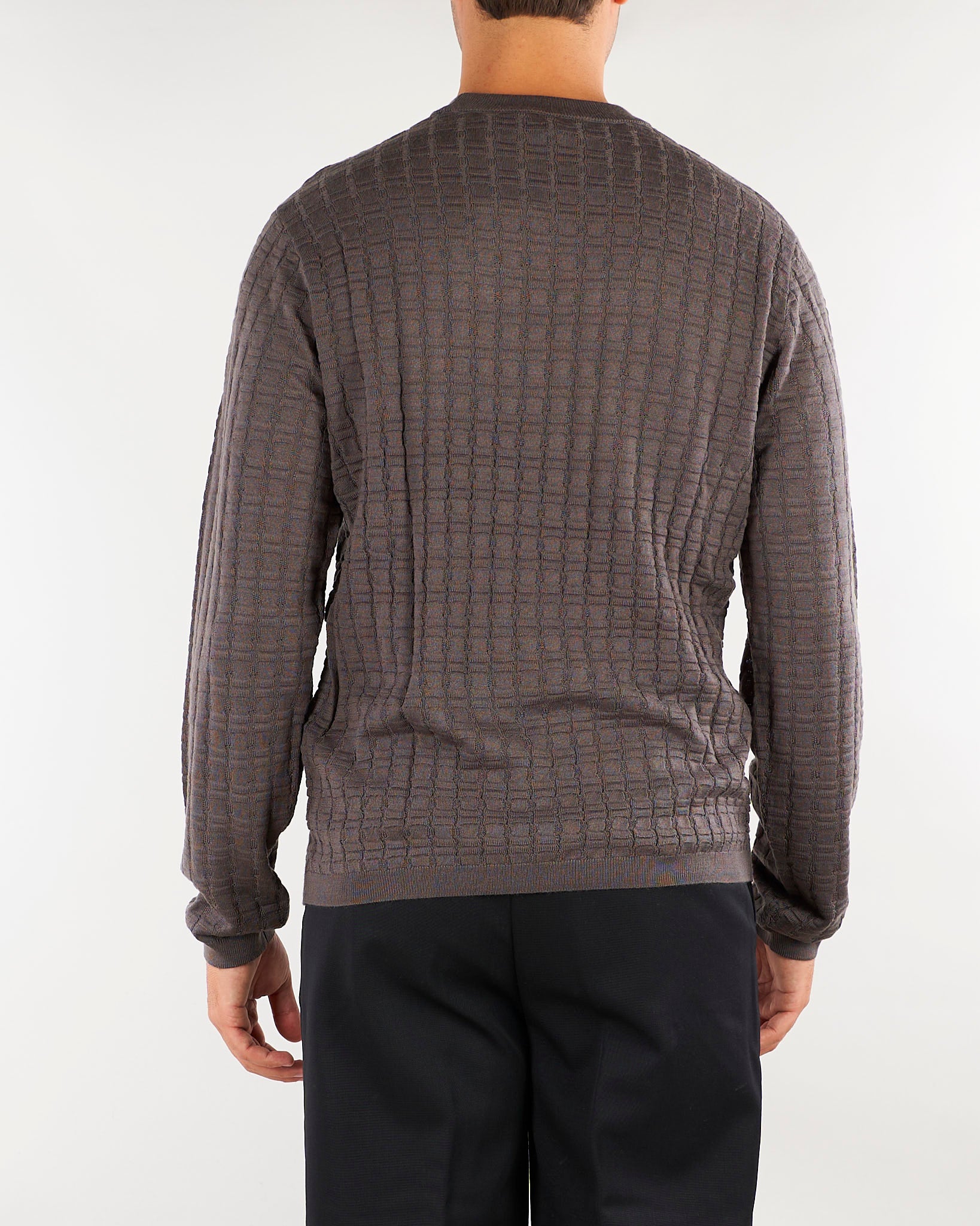 Maglia jacquard Grigio in misto lyocell e lana EM006419AF29821 U8108 EMPORIO ARMANI 