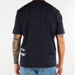 T-shirt Blu in cotone con ricamo logo laterale EM006811AF13715 MB842 EMPORIO ARMANI 