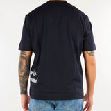 T-shirt Blu in cotone con ricamo logo laterale EM006811AF13715 MB842 EMPORIO ARMANI 