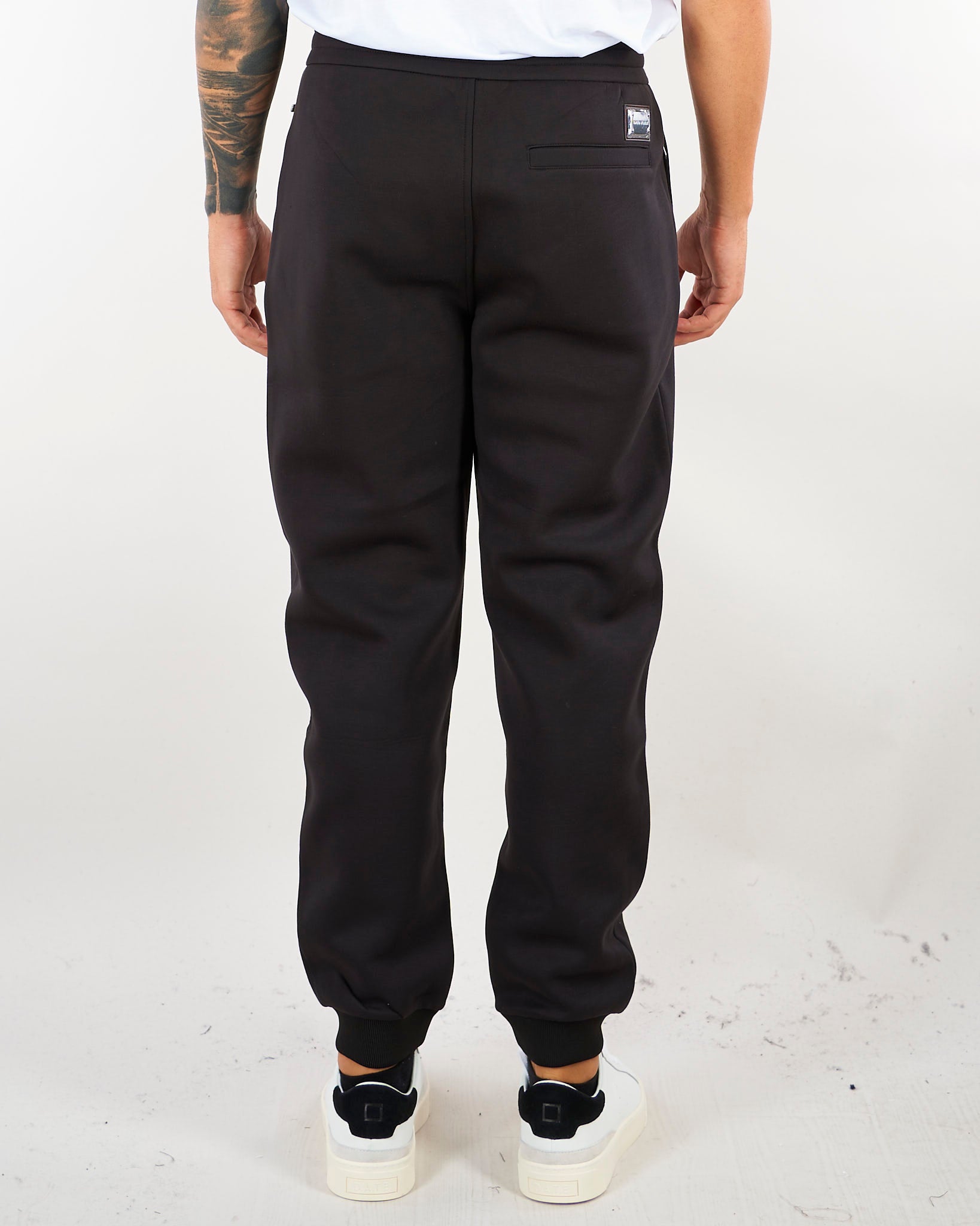 Pantaloni Nero jogger in jersey modal con placca logo EM007347AF17545 UC001 EMPORIO ARMANI 
