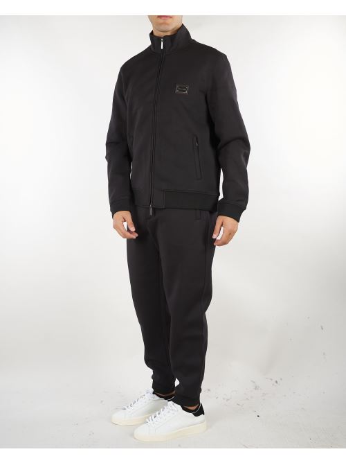 Pantaloni Nero jogger in jersey modal con placca logo EM007347AF17545 UC001 EMPORIO ARMANI 