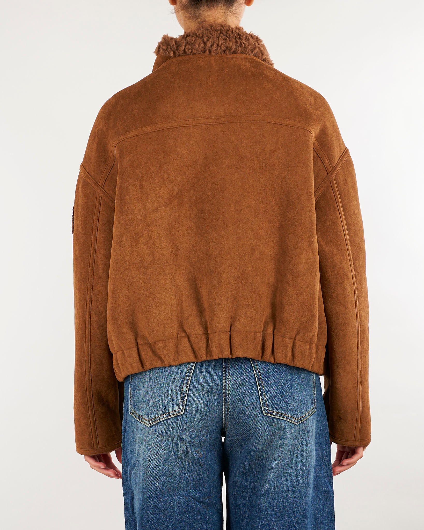 Giubbotto Cuoio in suede con interno effetto Shearling D49ED059E90 MFC22 ERMANNO BY ERMANNO SCERVINO 
