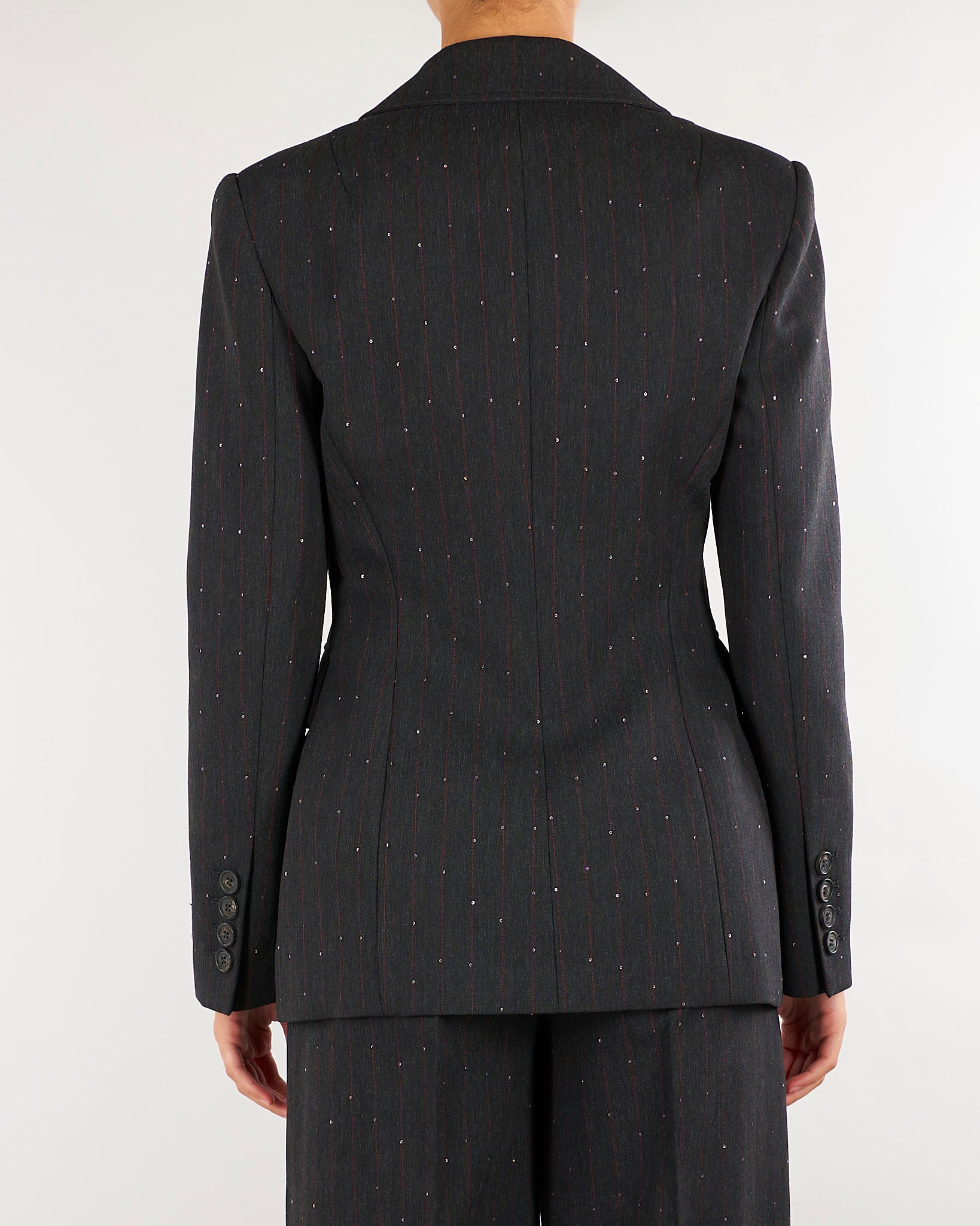 Blazer Antracite gessato con micro paillettes D49EI006ER3 MFB89 ERMANNO BY ERMANNO SCERVINO 