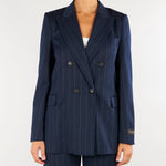Blazer Blu doppiopetto gessato D49EI016E5D MFC14 ERMANNO BY ERMANNO SCERVINO 