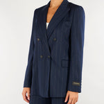 Blazer Blu doppiopetto gessato D49EI016E5D MFC14 ERMANNO BY ERMANNO SCERVINO 