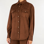 Camicia Cuoio in suede con ricami D49EK016E94 MFB76 ERMANNO BY ERMANNO SCERVINO 