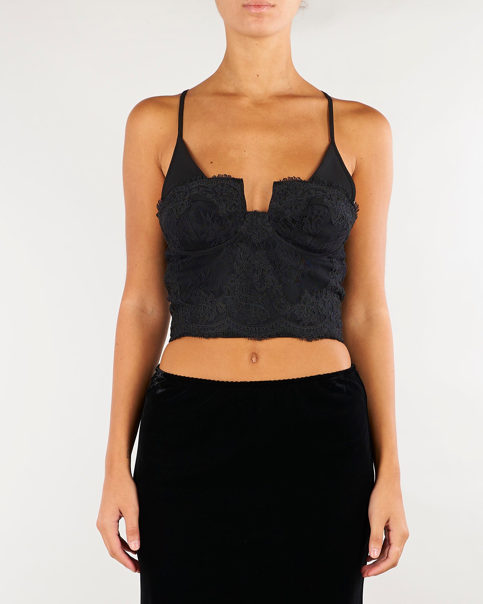 Bustier Nero con dettagli in pizzo D49EL010EV0 MF099 ERMANNO BY ERMANNO SCERVINO 