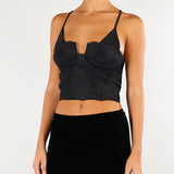 Bustier Nero con dettagli in pizzo D49EL010EV0 MF099 ERMANNO BY ERMANNO SCERVINO 