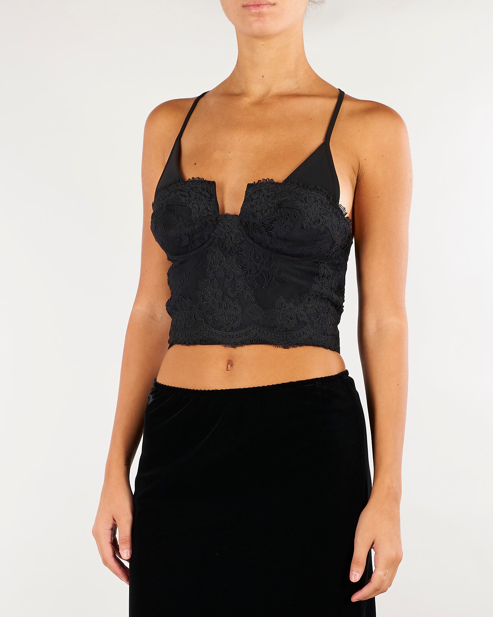 Bustier Nero con dettagli in pizzo D49EL010EV0 MF099 ERMANNO BY ERMANNO SCERVINO 