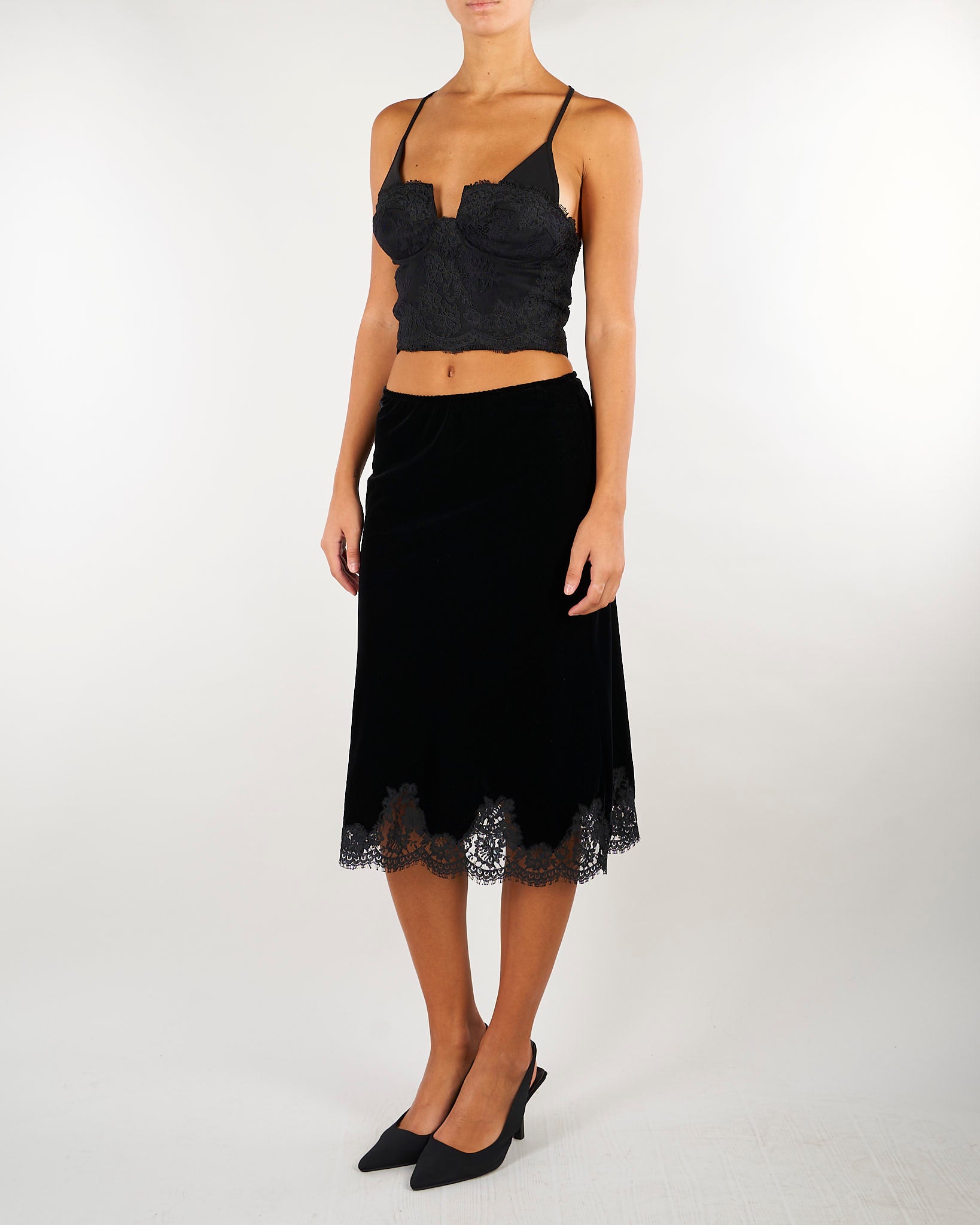 Bustier Nero con dettagli in pizzo D49EL010EV0 MF099 ERMANNO BY ERMANNO SCERVINO 