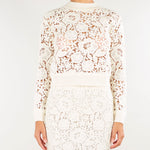 Maglia Panna in pizzo crochet D49EM051E58 MF333 ERMANNO BY ERMANNO SCERVINO 