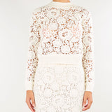 Maglia Panna in pizzo crochet D49EM051E58 MF333 ERMANNO BY ERMANNO SCERVINO 