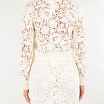 Maglia Panna in pizzo crochet D49EM051E58 MF333 ERMANNO BY ERMANNO SCERVINO 