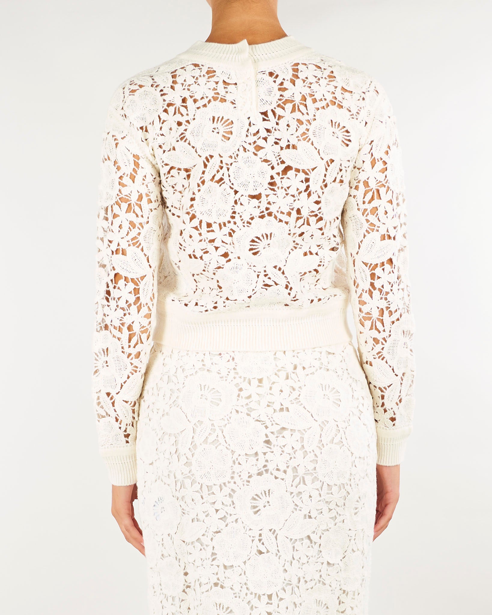Maglia Panna in pizzo crochet D49EM051E58 MF333 ERMANNO BY ERMANNO SCERVINO 