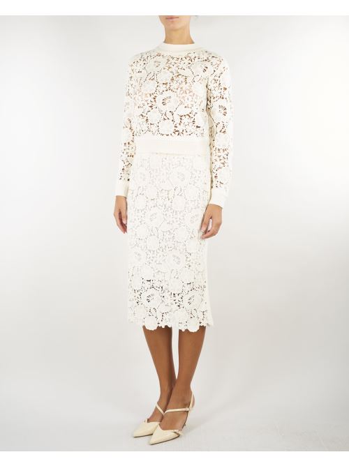 Maglia Panna in pizzo crochet D49EM051E58 MF333 ERMANNO BY ERMANNO SCERVINO 