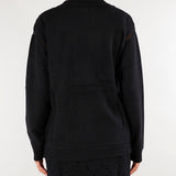 Cardigan Nero in lana con pizzo crochet D49EN011E58 MF099 ERMANNO BY ERMANNO SCERVINO 