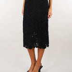 Gonna Nero midi in pizzo crochet D49EO028E58 MF099 ERMANNO BY ERMANNO SCERVINO 