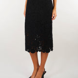 Gonna Nero midi in pizzo crochet D49EO028E58 MF099 ERMANNO BY ERMANNO SCERVINO 
